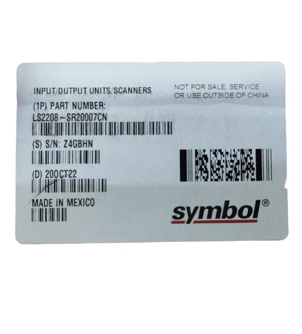 LECTOR DE CÓDIGO DE BARRAS ZEBRA LS2208 1D USB LÁSER