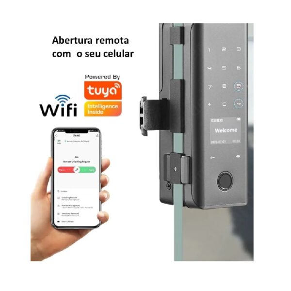 CERRADURA DIGITAL G9S WIFI TUYA/USB/TARJETA PARA GRIS CRISTAL