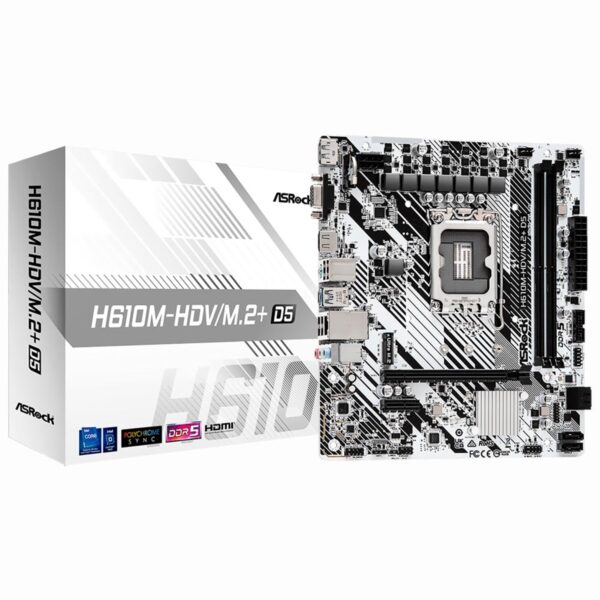 PLACA MADRE ASROCK H610M-HDV/M.2+ D5 SOCKET LGA 1700 / VGA / DDR5