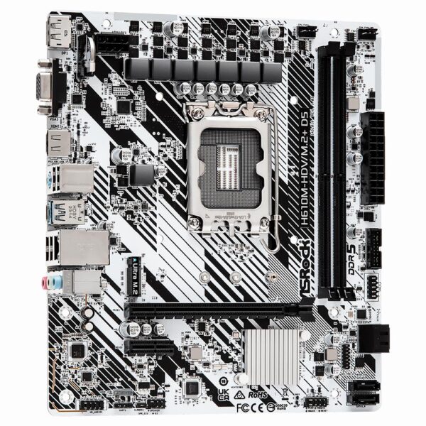 PLACA MADRE ASROCK H610M-HDV/M.2+ D5 SOCKET LGA 1700 / VGA / DDR5