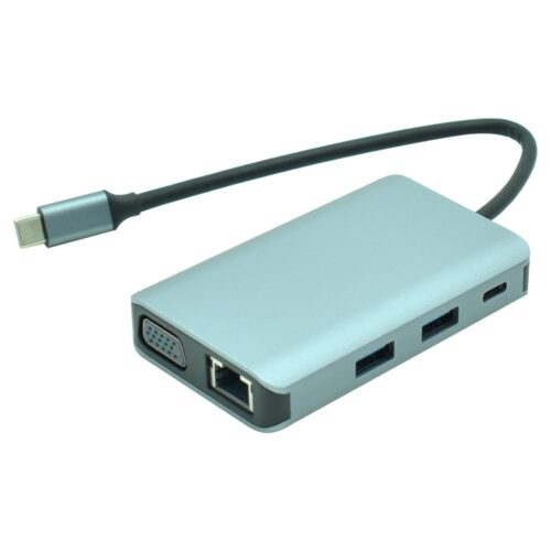 HUB  7P. USB TYPE-C 3.1 SATELLITE A-HUBC57 HDMI/3-USB3.0/RJ45/VGA/TYPE-C