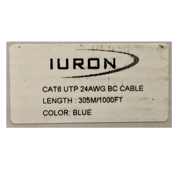 6dd94-2 CABLE IURON CAT6 UTP 4P 0 -50MM 24AWG 100% COBRE 305M CABLE AZUL