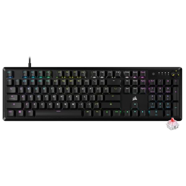 TECLADO GAMER USB CORSAIR K70 CORE MECHANICAL RGB RED INGLES