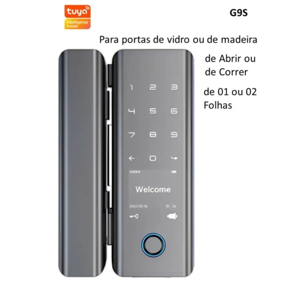 CERRADURA DIGITAL G9S WIFI TUYA/USB/TARJETA PARA GRIS CRISTAL