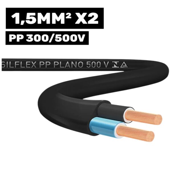 CABLE SILFLEX PP 300/500V 2*1 -5MM 100M NEGRO