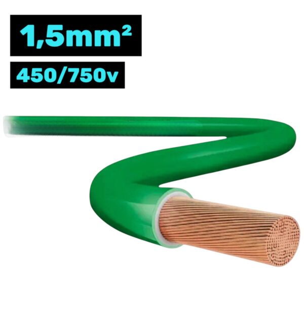 CABLE FLEXIBLE CANAL 450/750V 1 -5MM 100M VERDE