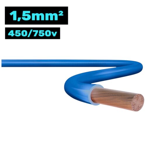 96202 CANAL DE CABLE FLEXIBLE 450/750V 1 -5MM 100M AZUL