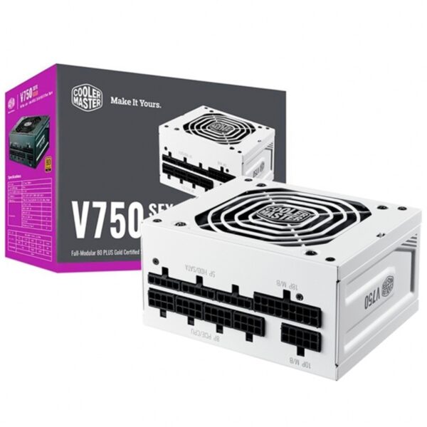 FUENTE 750W COOLER MASTER V750 SFX 80+ GOLD FULL-M MPY-7501-SFHAGV WHITE