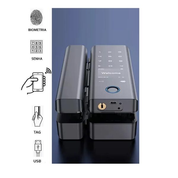 CERRADURA DIGITAL G9S WIFI TUYA/USB/TARJETA PARA GRIS CRISTAL