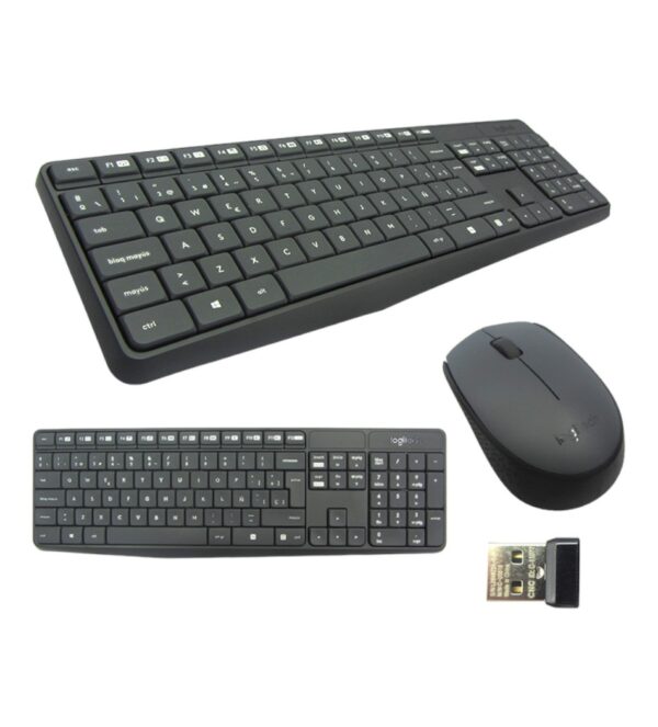 TECLADO LOGITECH + RATÓN USB NEGRO MK235 ESPAÑOL INLÁMBRICO